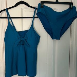 Blue Two-Piece Swimsuit Set